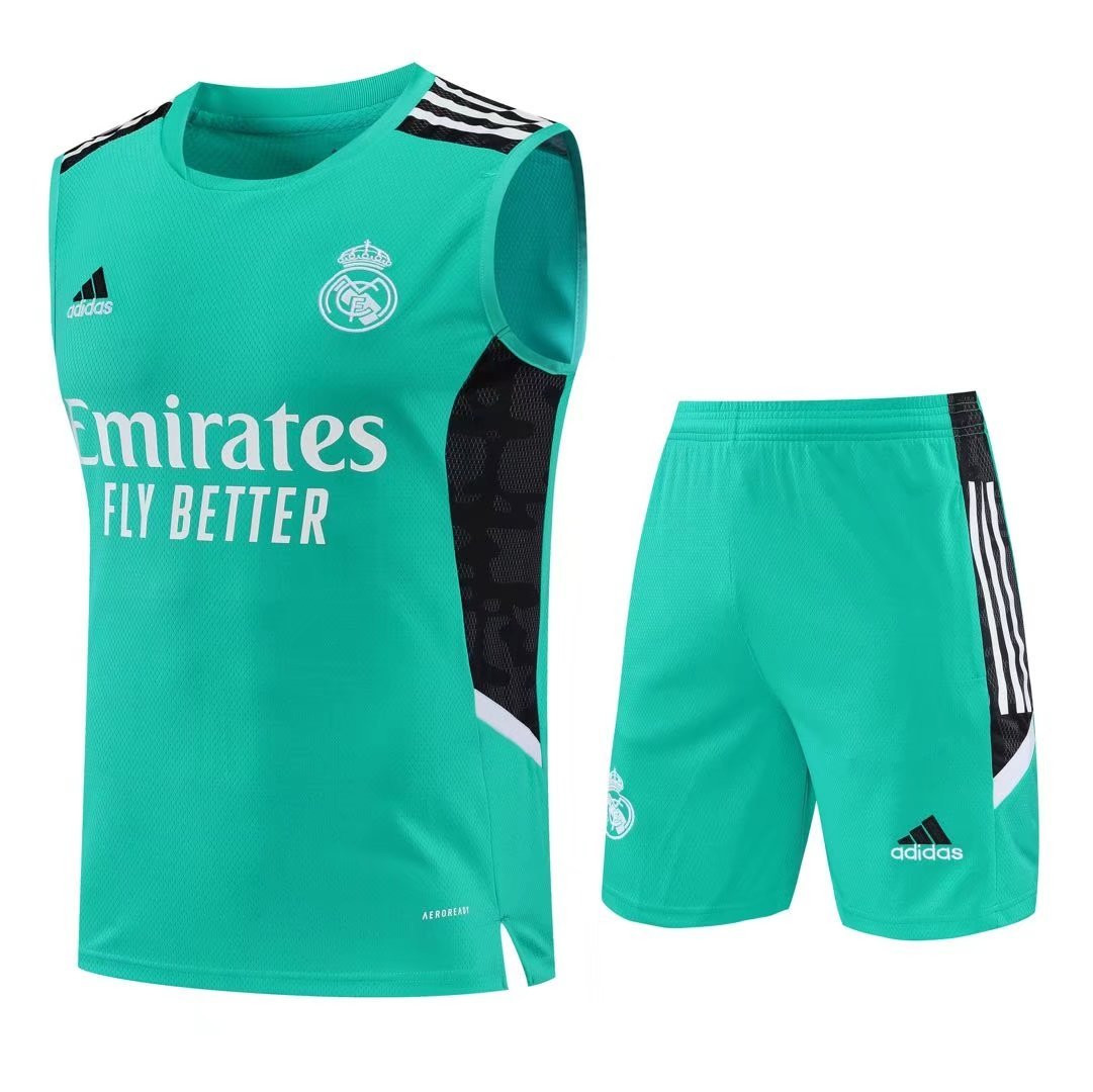 Real Madrid Soccer Training Suit Singlet + Short Green Mens 2022/23