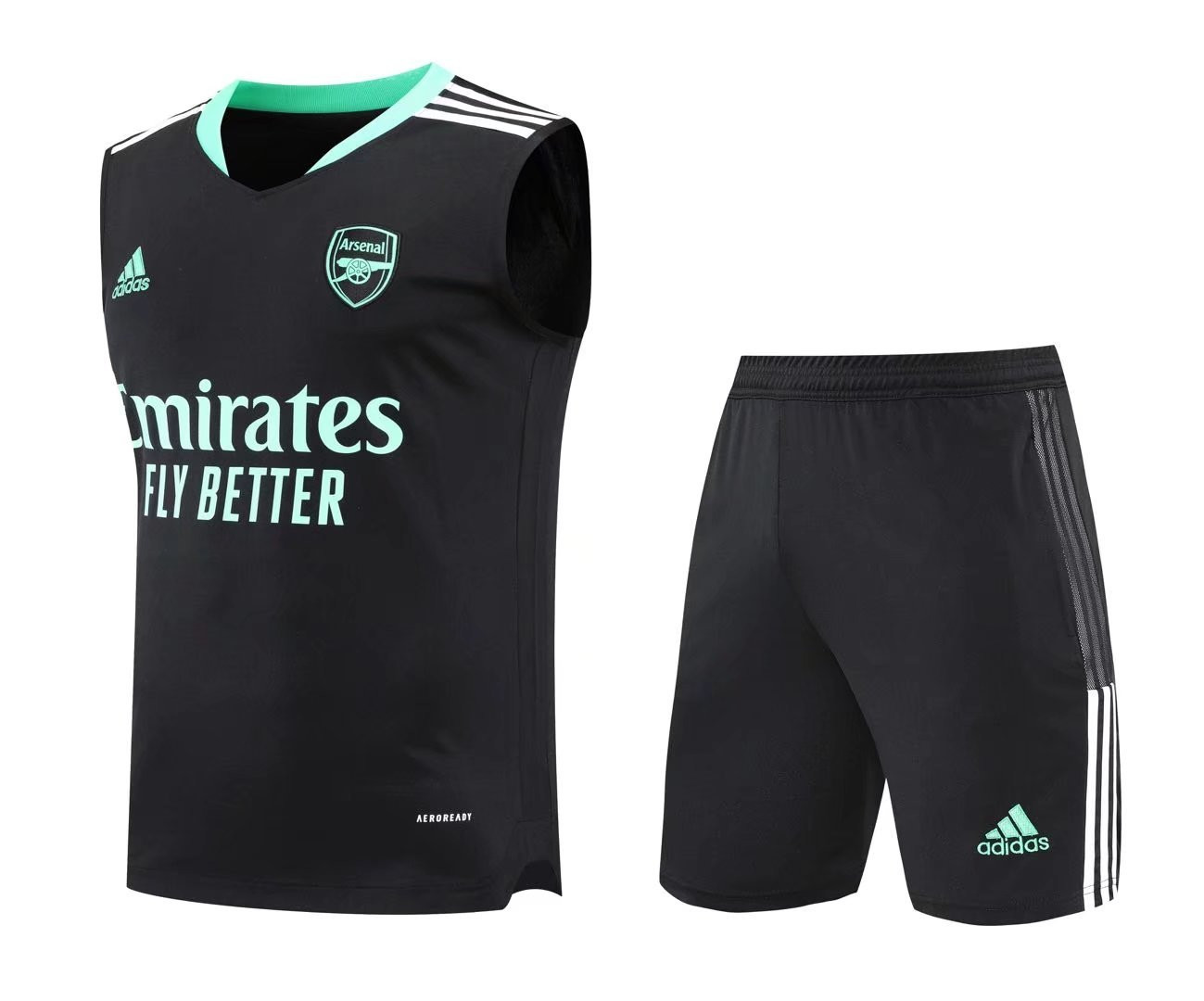 Arsenal Soccer Training Suit Singlet + Short Black Mens 2022/23
