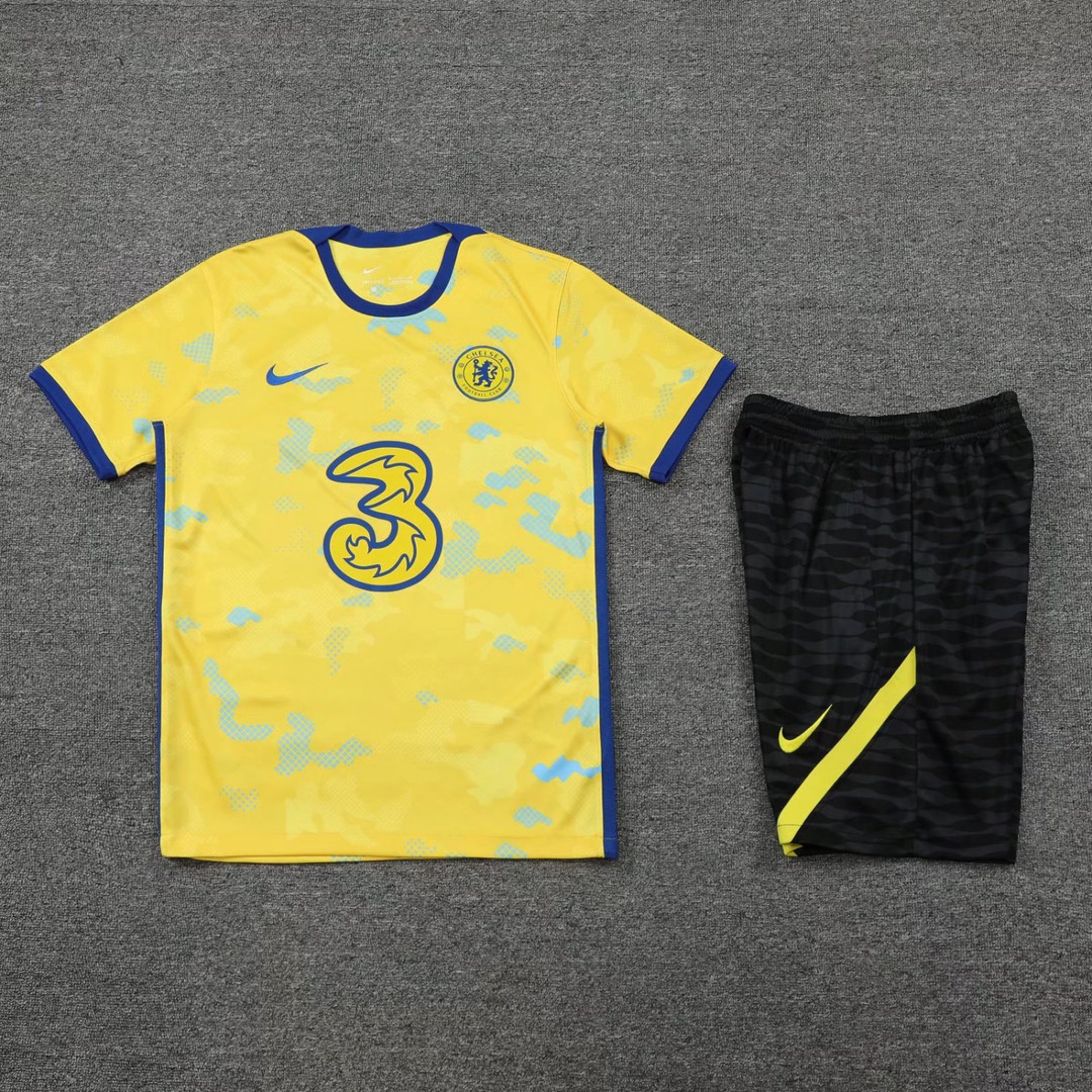 Chelsea Soccer Jersey + Short Replica Yellow Mens 2022/23