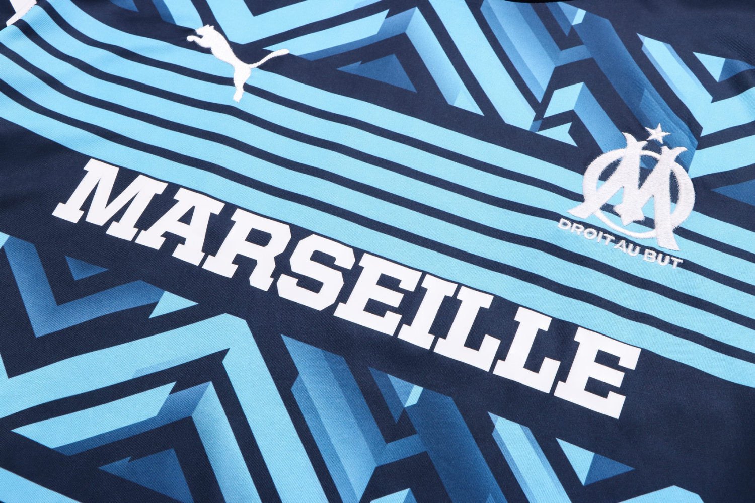 Olympique Marseille 2022-23 Blue Soccer Training Jersey Replica Mens