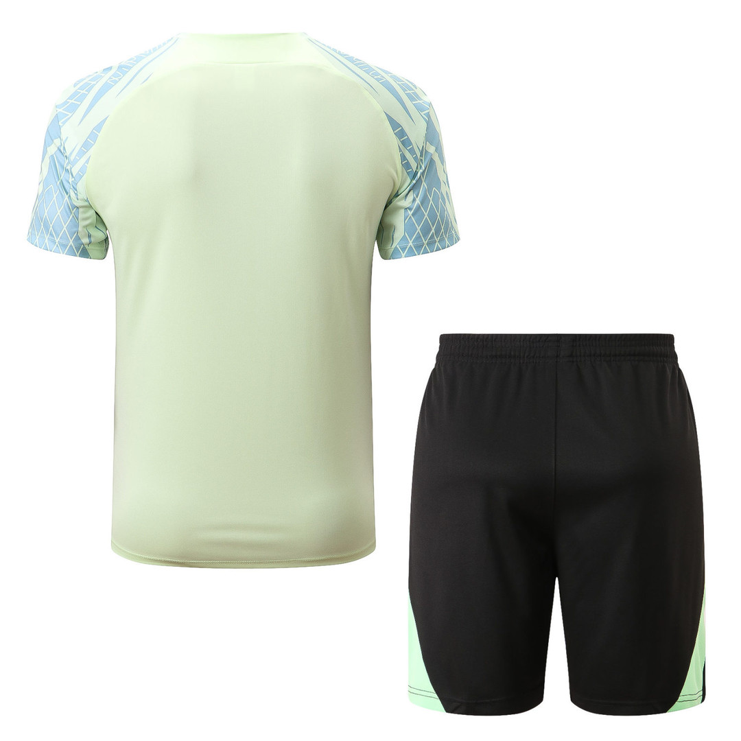 Brazil 2022 Lemon Green Soccer Jersey + Short Replica Mens