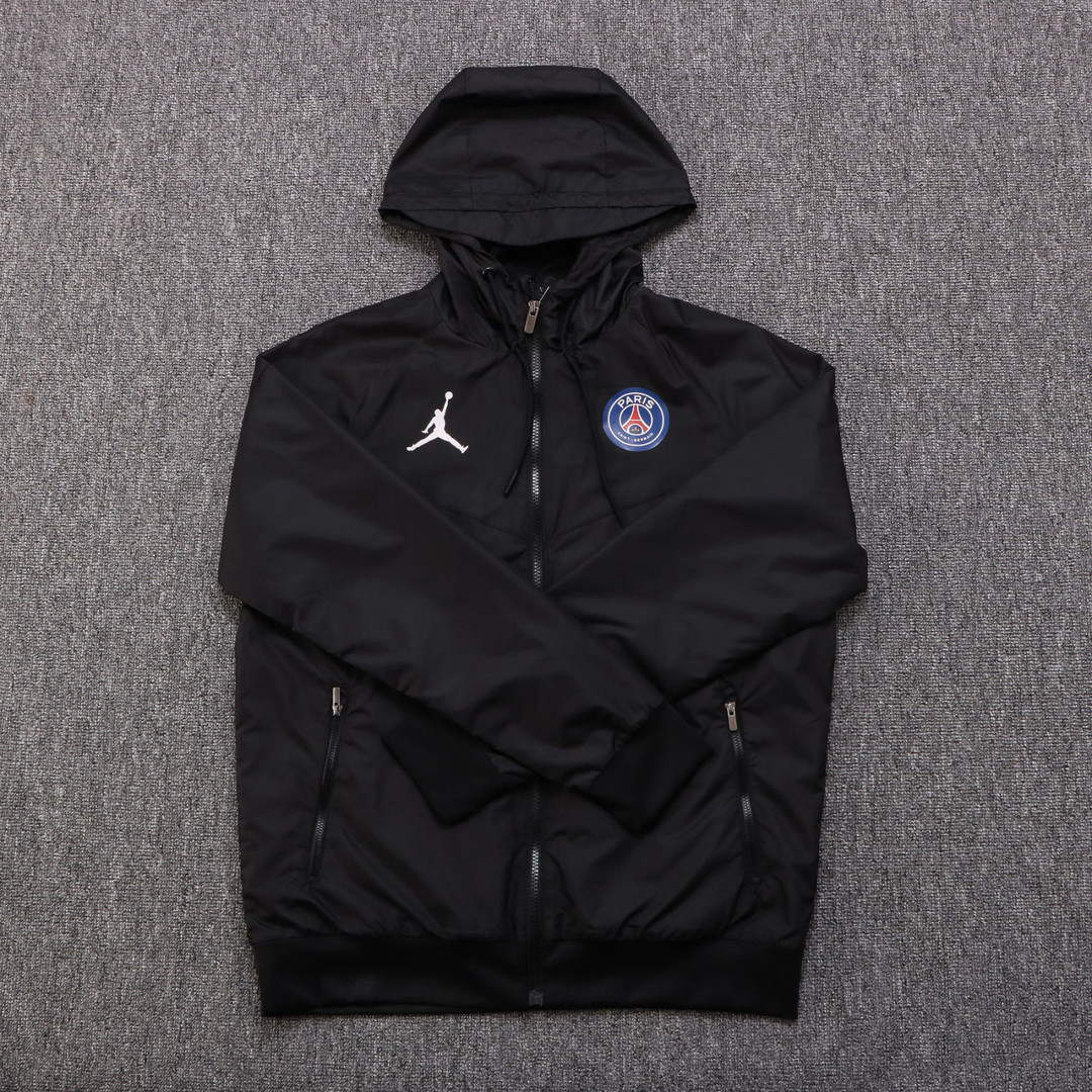 PSG x Jordan All Weather Windrunner Soccer Jacket Black Mens 2022/23