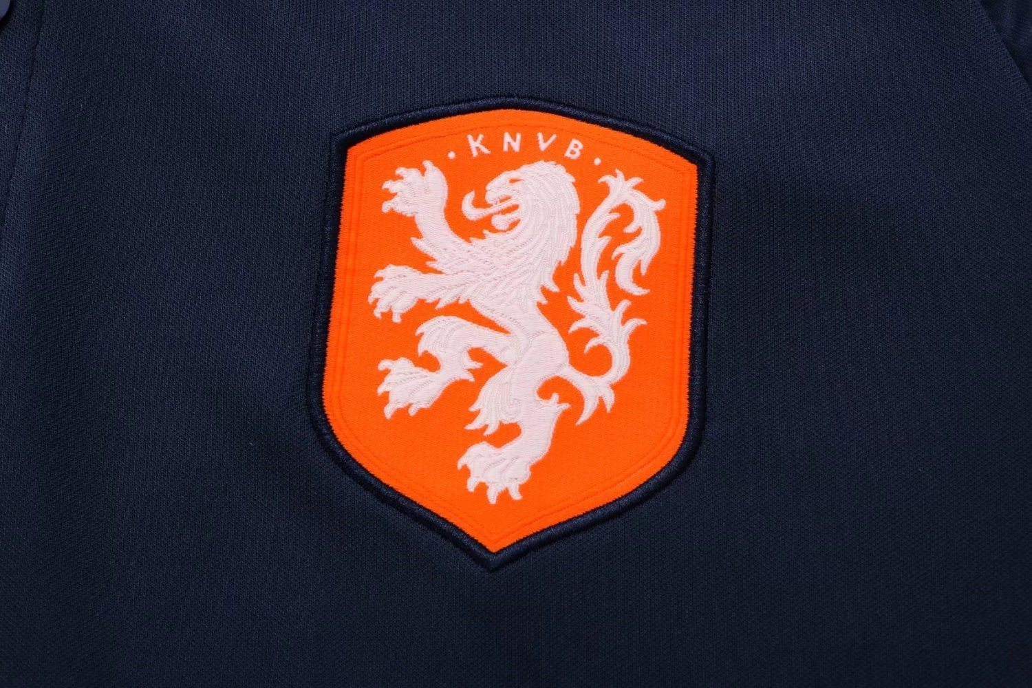 Netherlands Soccer Polo Jersey Replica Navy Mens 2022