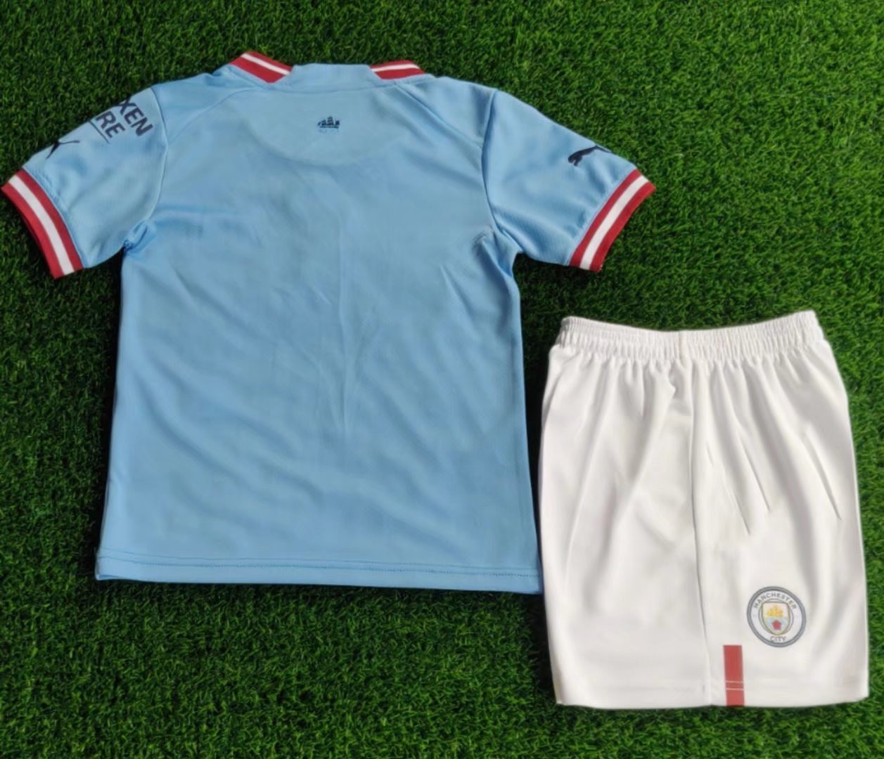 Manchester City Soccer Jersey + Short Replica Home Youth 2022/23