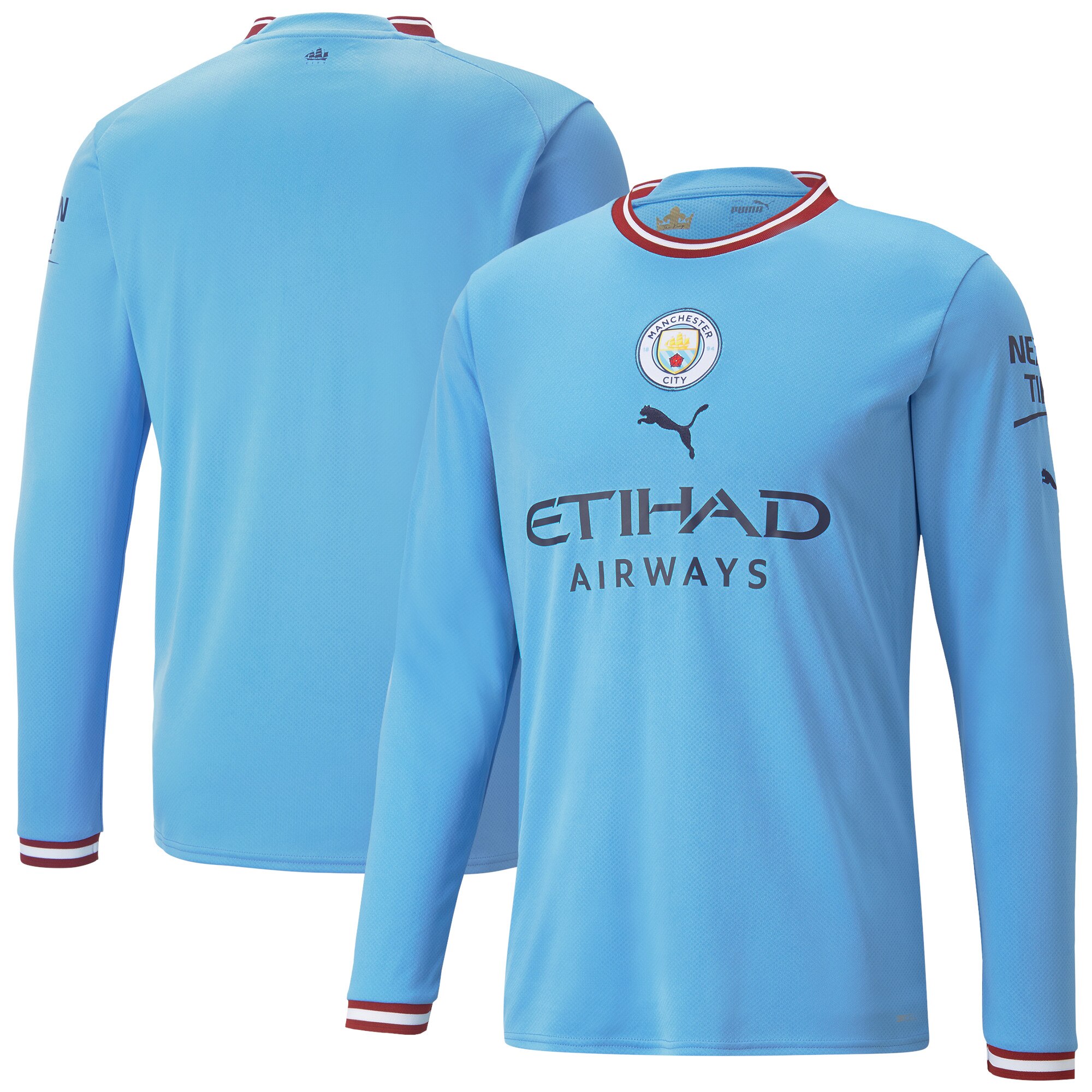 Manchester City Home Soccer Jersey Replica Mens 2022/23 (Long Sleeve)