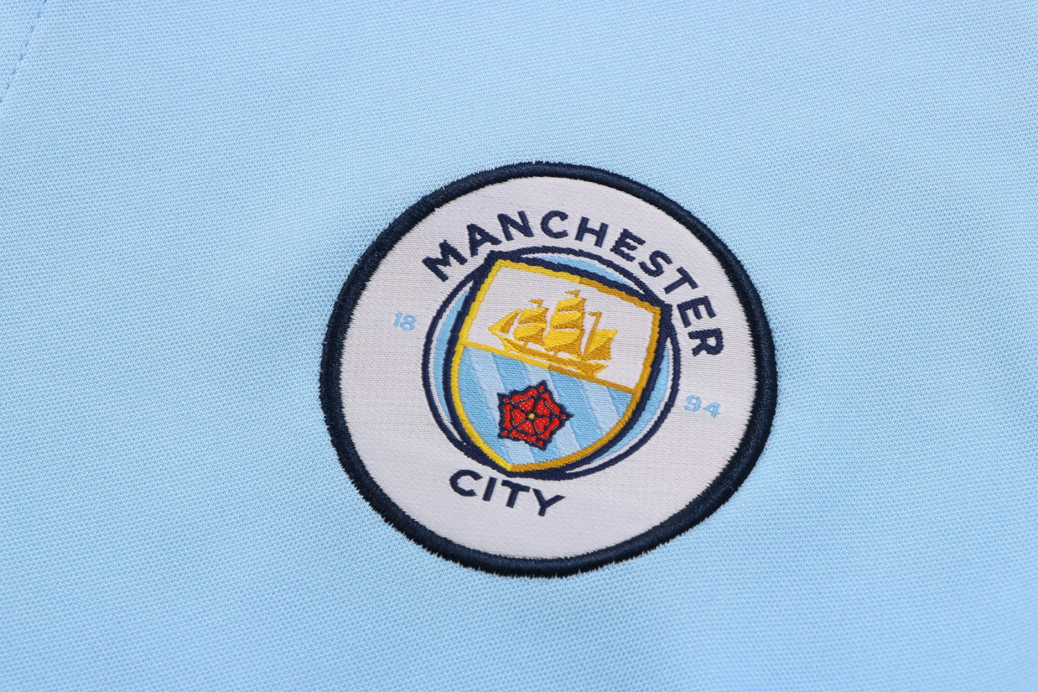 Manchester City Light Blue Soccer Polo Jersey Replica Mens 2022/23