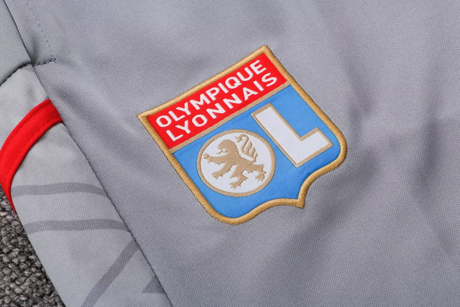 Olympique Lyonnais Soccer Training Suit Gray 2022/23 Mens
