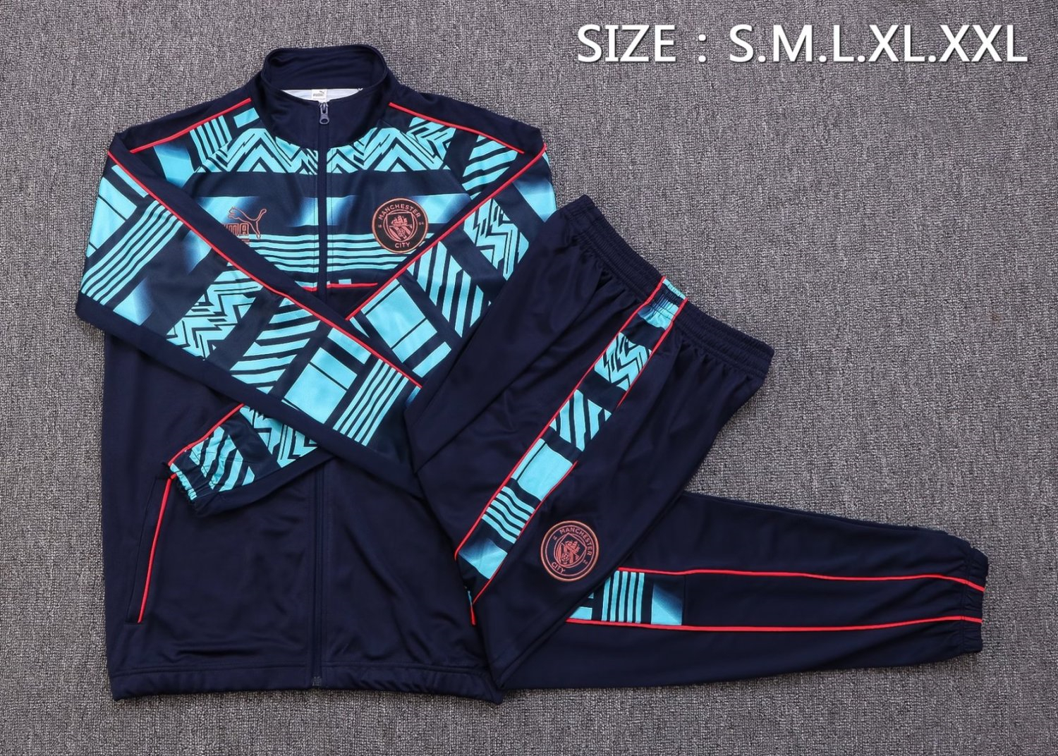 Manchester City Soccer Training Suit Jacket + Pants Navy 2022/23 Mens