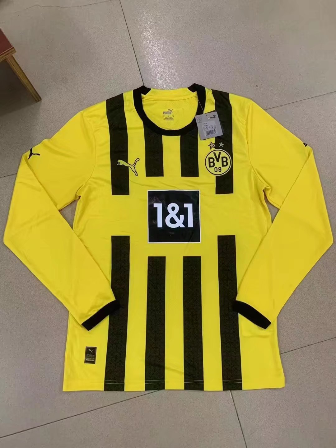 Borussia Dortmund Soccer Jersey Replica Home Mens 2022/23 (Long Sleeve)