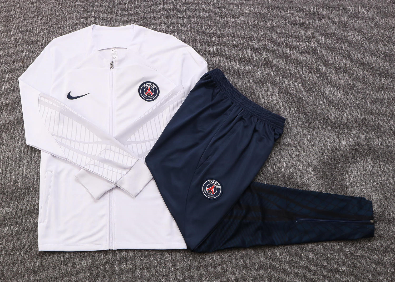PSG Soccer Training Suit Jacket + Pants White 2022/23 Youth