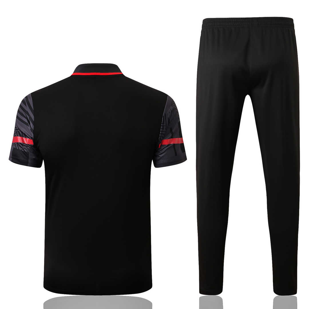 AC Milan Soccer Polo + Pants Replica Black 2022/23 Mens