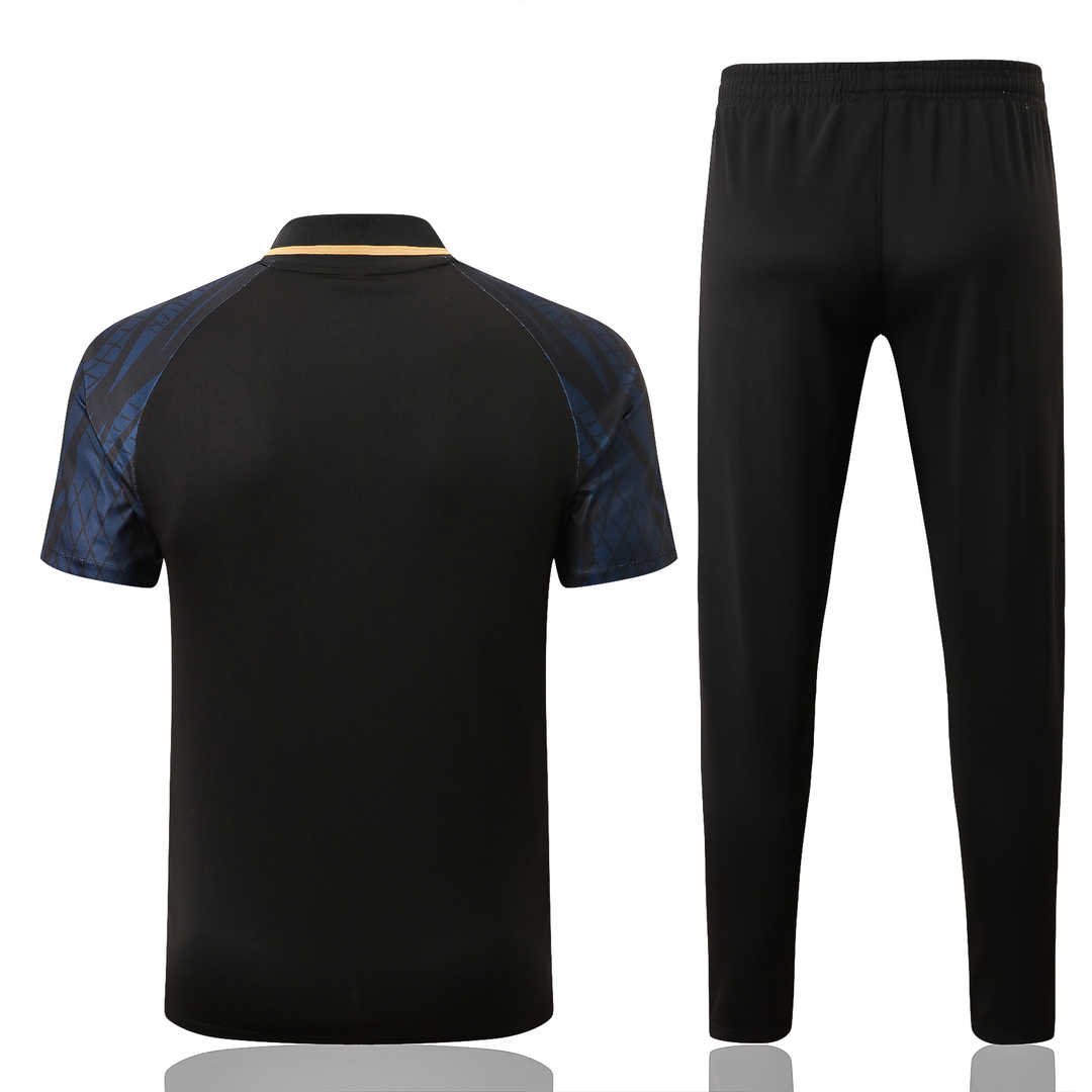 Portugal Soccer Polo + Pants Replica Black 2022/23 Mens
