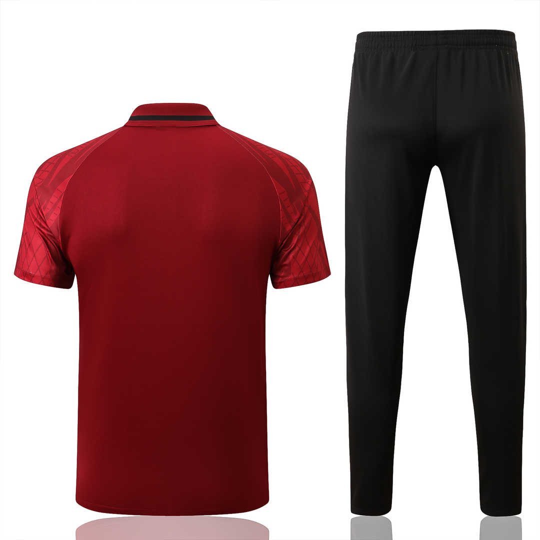 Portugal Soccer Polo + Pants Replica Red 2022/23 Mens