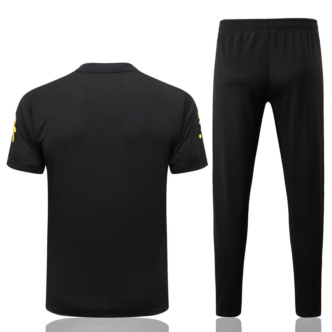 Brazil Soccer Polo + Pants Replica Black 2022/23 Mens