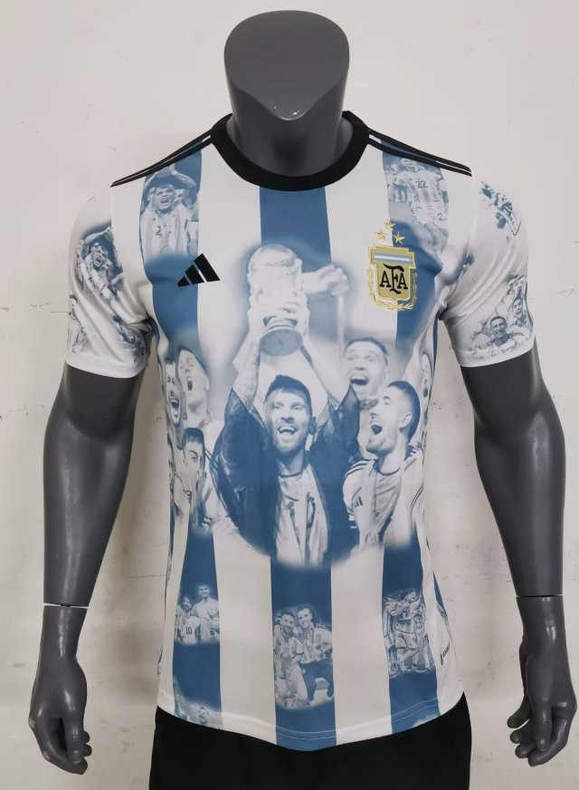 Argentina Soccer Jersey Replica 3-Star Campeon Mundial Commemorative 2023 Mens