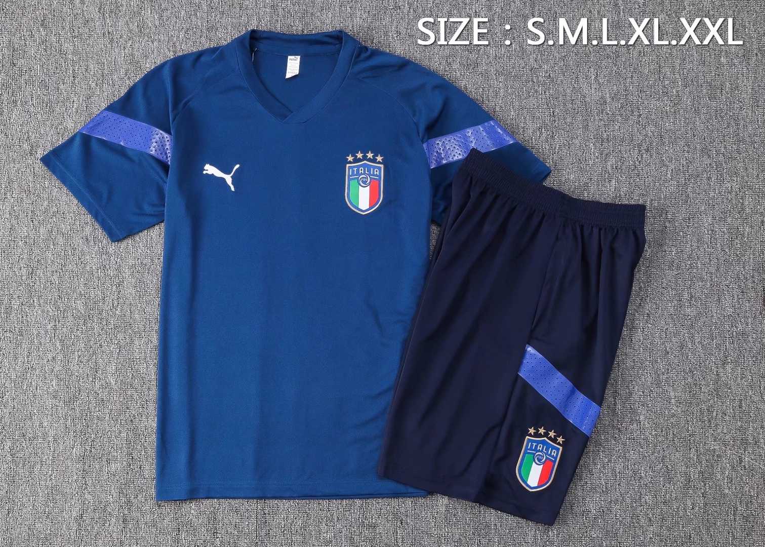 Italy Soccer Jersey + Short Replica Royal 2022/23 Mens