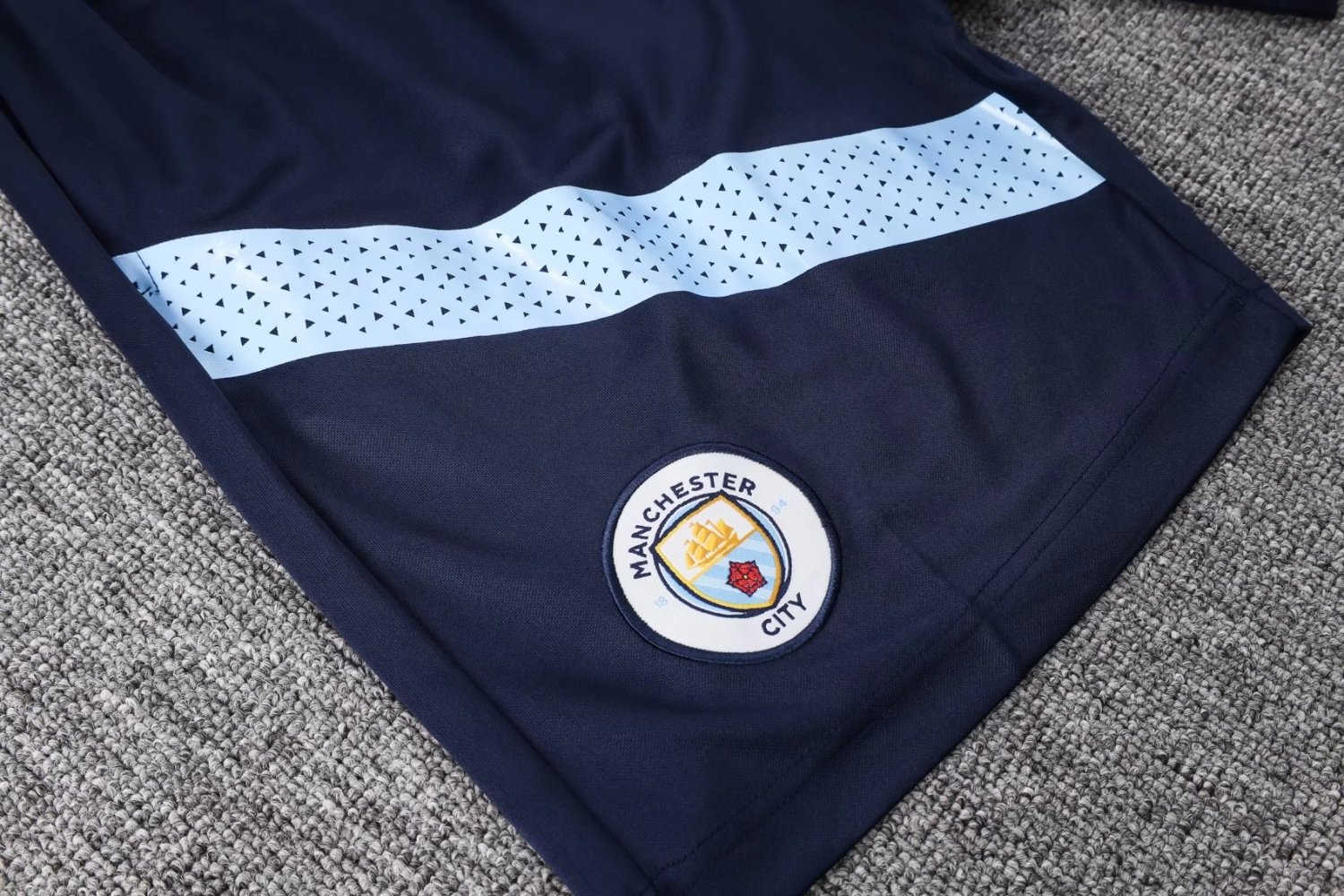 Manchester City Soccer Jersey + Short Replica Light Blue 2022/23 Mens