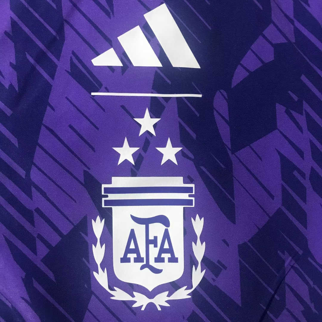Argentina All Weather Windrunner Soccer Jacket 3-Star Dual Side Blue / Purple 2023 Mens