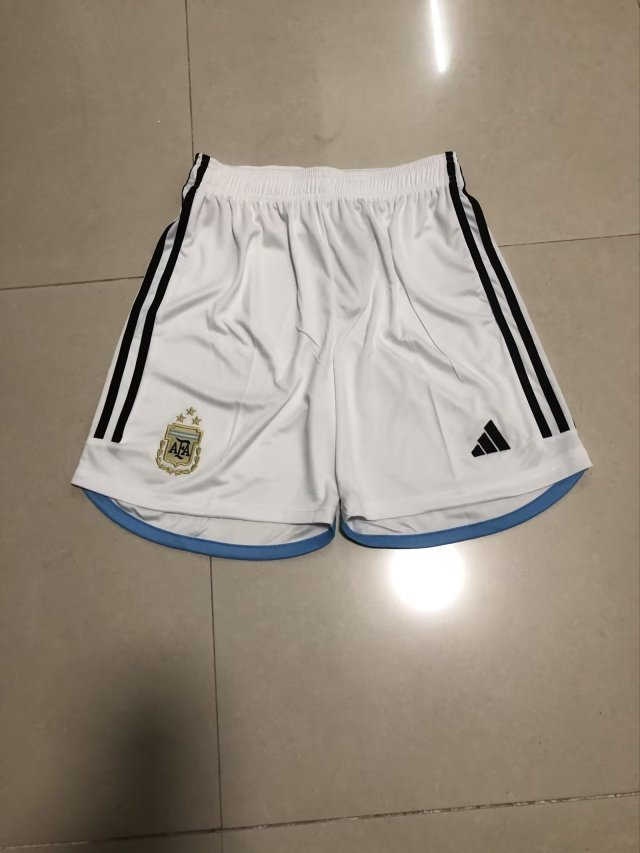 Argentina Soccer Short Replica 3-Star Home White World Cup Champions 2023 Mens
