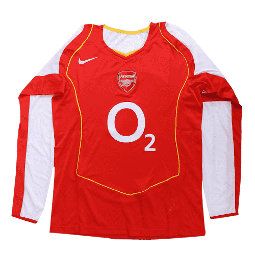 Arsenal Soccer Jersey Replica Home Long Sleeve 2004/2005 Mens (Retro Bergkamp #10)