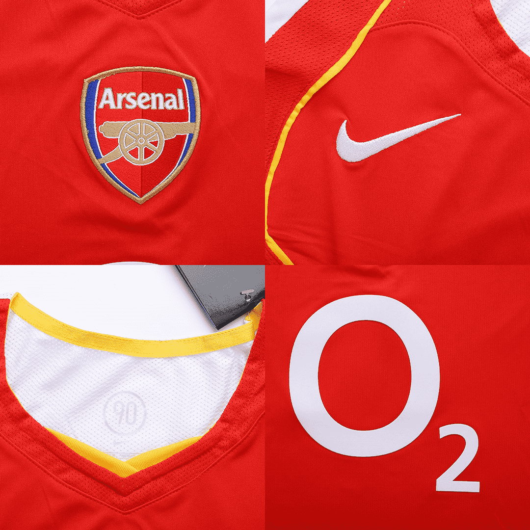 Arsenal Soccer Jersey Replica Home Long Sleeve 2004/2005 Mens (Retro Bergkamp #10)