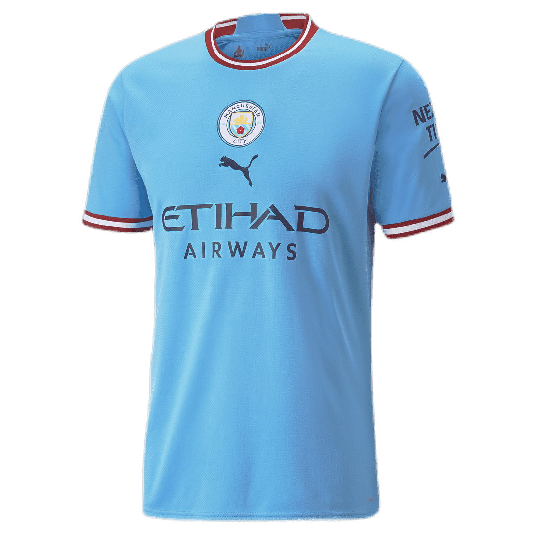 Manchester City Soccer Jersey Replica Home 2022/23 Mens (De Bruyne #17)