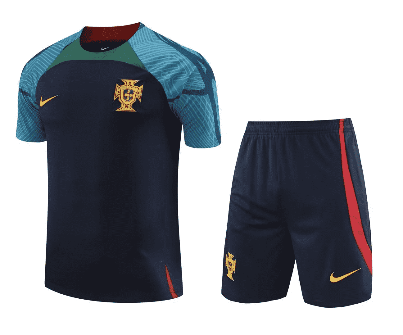Portugal Soccer Jersey + Short Replica Navy 2022/23 Mens (Pre-Match)