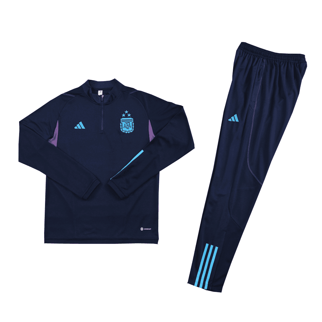 Argentina Soccer Sweatshirt + Pants Replica 3 Stars Navy Zipper 2022/23 Mens