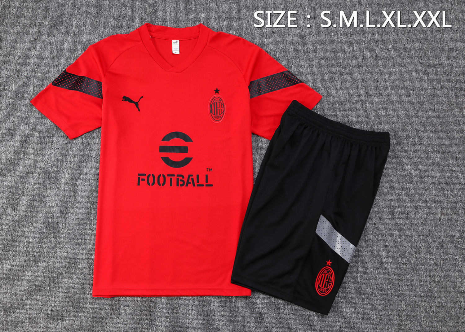 AC Milan Soccer Jersey + Short Replica Red 2022/23 Mens