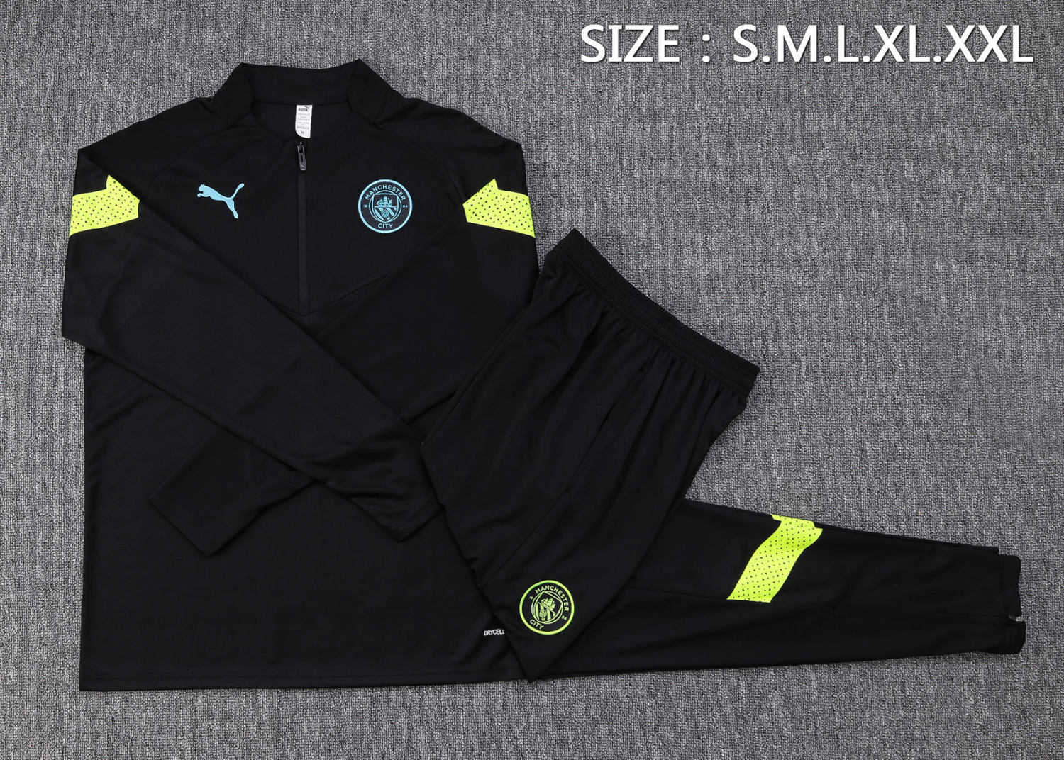 Manchester City Soccer Training Suit Replica Black 2022/23 Mens