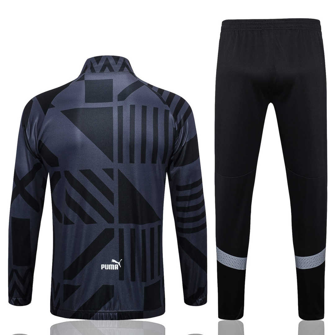 AC Milan Soccer Jacket + Pants Replica Black - Grey 2022/23 Mens