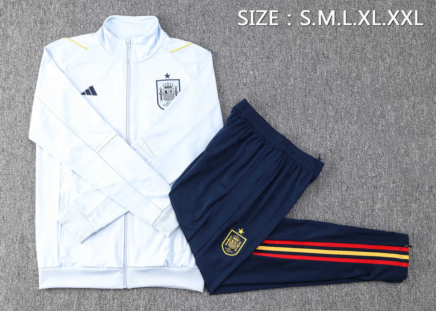 Spain Soccer Jacket + Pants Replica Off Blue 2023 Mens