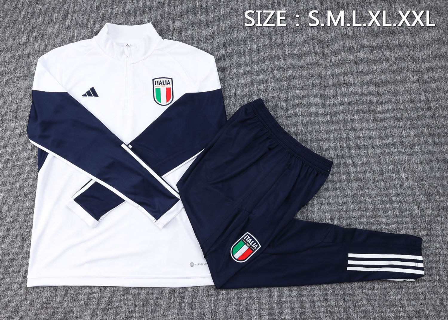 Italy Soccer Training Suit Replica White 2023 Mens