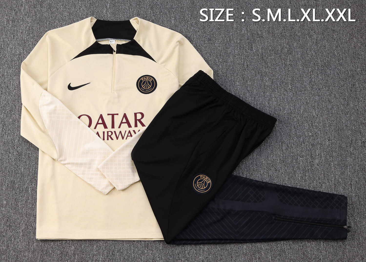 PSG Soccer Training Suit Replica Cream 2023/24 Mens