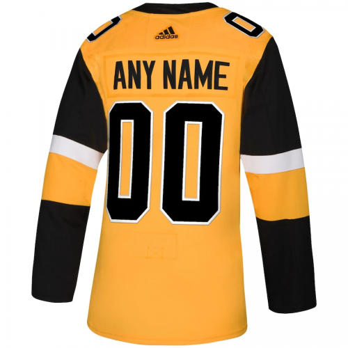 Pittsburgh Penguins Gold Alternate Custom Practice Jersey Mens 